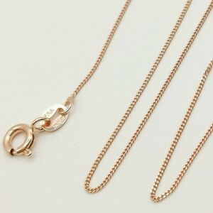 Basic Rose Gold Flat Curb Link Chain Necklace 18"